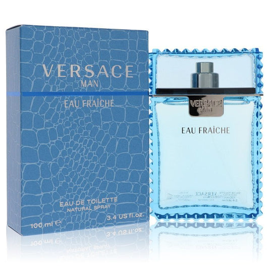 Versace Man by Versace Eau Fraiche Eau De Toilette Spray (Azul) 3.4 oz (Hombres)